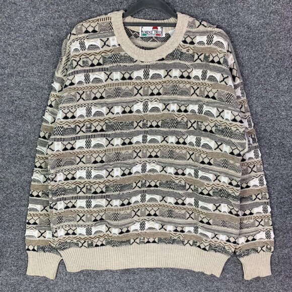 Florence Tricot Other - Vintage Florence Tricot Pullover Sweater Textured Coogi Style Men’s‎ Size Medium